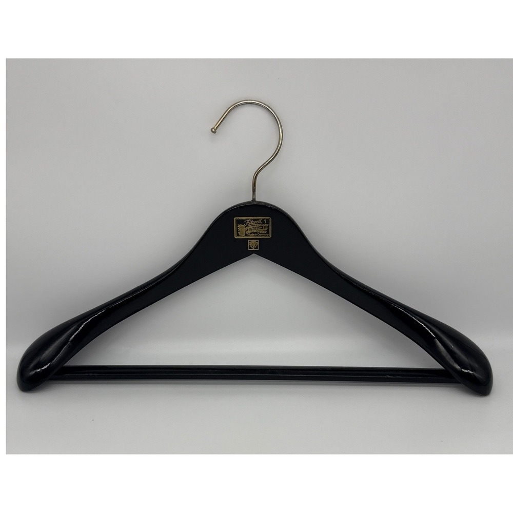 Vintage Fitwell 1 C. Birnbaum Ltd Black Wood Suit Hanger Clothes Germany‎ Wide